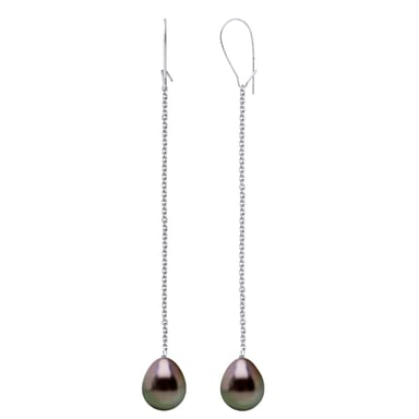 Earrings Real Cultured Tahiti Pearls Pear 10-11 mm