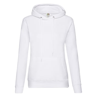 Fruit of the Loom Womens/Ladies Classic Hooded Lady Fit Sweatshirt (White)