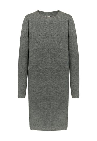 Dreimaster knitted dress women dark grey melange