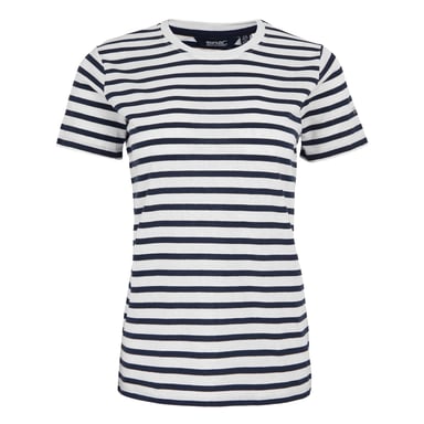 Regatta Womens/Ladies Bayletta Striped T-Shirt (White/Navy)