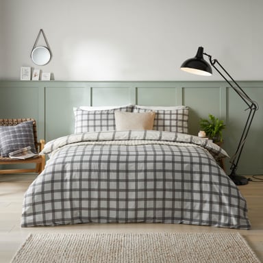 furn. Canberra Check Duvet Cover Set