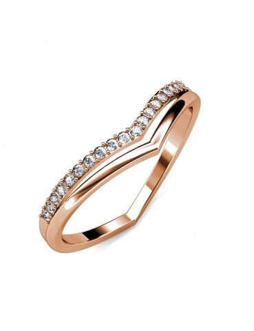 Anillo Tirinto - Oro rosa y cristal