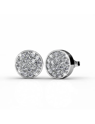 Pendientes Redondos - Plata y Cristal