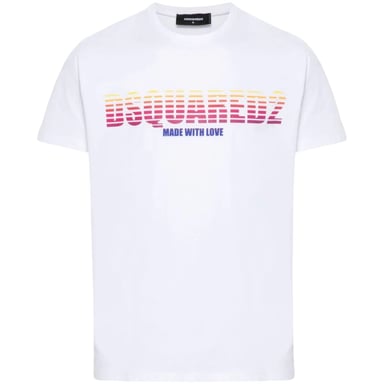 Dsquared2 Cool Fit Made With Love camiseta blanca con logo