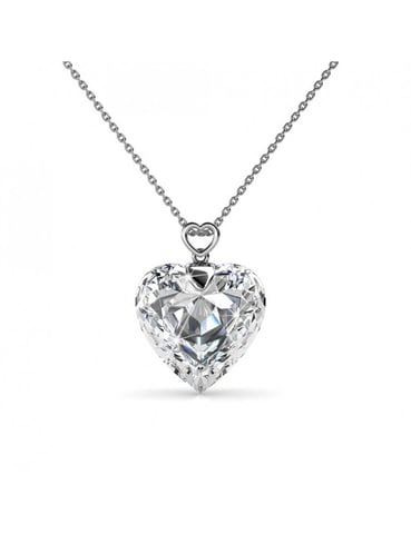 Colgantes de corazón alegre - Plata y Cristal