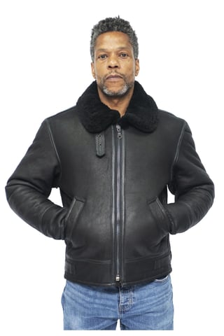 Chaqueta de aviador de piel de oveja B3 WW2 para hombre - Charleston