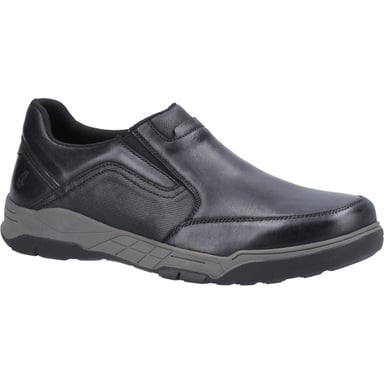 Hush Puppies Mens Fletcher Leather Shoes (Black)