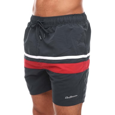 Men's Ben Sherman Vilanculas Swim Shorts in navy red white