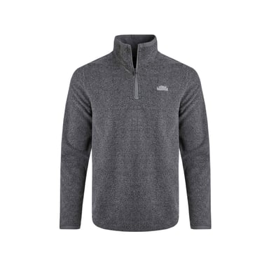 Weird Fish Mens Errill Textured Eco Friendly Quarter Zip Fleece Top (Frost Grey)