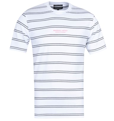 Marshall Artist Twin Stripe Nautics White T-Shirt
