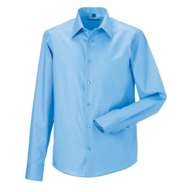 Russell Mens Ultimate Non-Iron Tailored Long-Sleeved Formal Shirt (Bright Sky)
