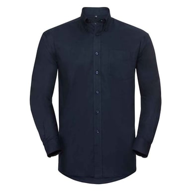 Russell Collection Mens Oxford Long-Sleeved Formal Shirt (Bright Navy)
