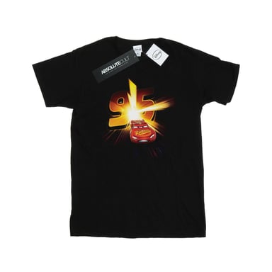 Disney Mens Cars Lightning McQueen Burst T-Shirt (Black)