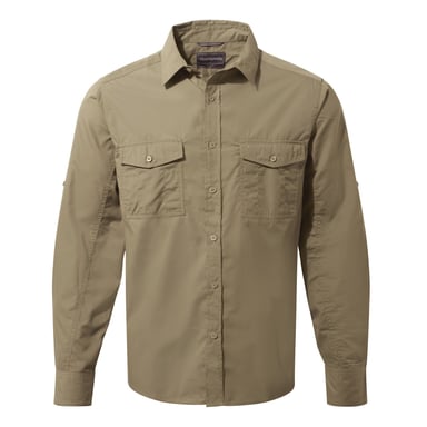 Craghoppers Mens Expert Kiwi Long-Sleeved Shirt (Pebble Brown)