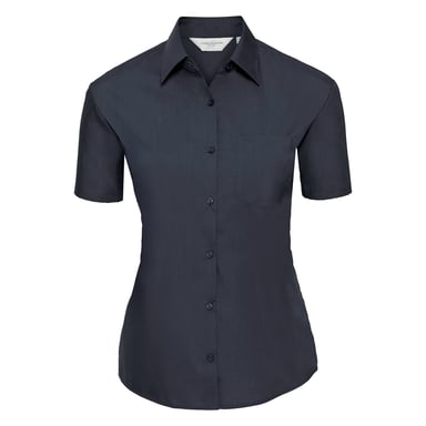 Russell Collection Womens/Ladies Classic Polycotton Easy-Care Short-Sleeved Shirt (French Navy)