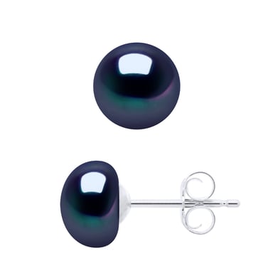 Earrings Real Cultured Freshwater Pearls Button 7-8 mm