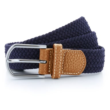 Asquith & Fox Mens Woven Braid Stretch Belt (Navy)