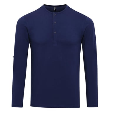 Premier Mens Long John Roll Sleeve Tee (Indigo)