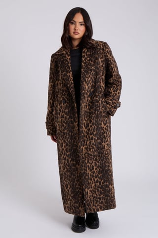 Urban Bliss Leopard Print Formal Coat