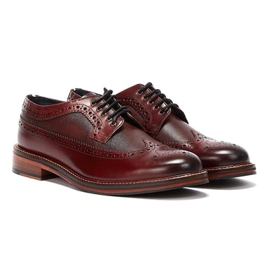 Ben Sherman Archie Brogue Mens Burgundy Shoes