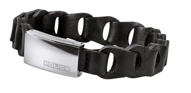Policía: pulsera de cuero negro "confederado"