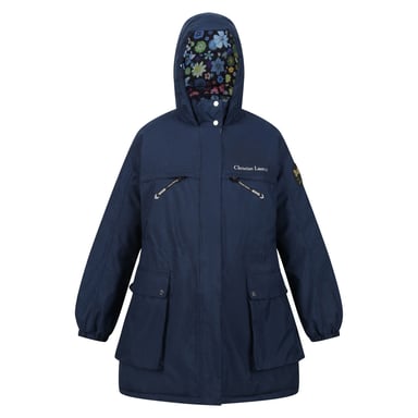 Regatta Womens/Ladies Christian Lacroix Cailar Logo Longline Waterproof Jacket (Navy Marl)