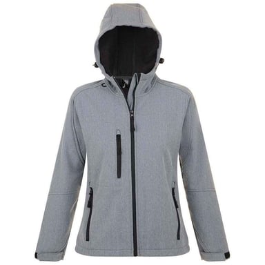 SOLS Womens/Ladies Replay Soft Shell Jacket (Grey Melange)