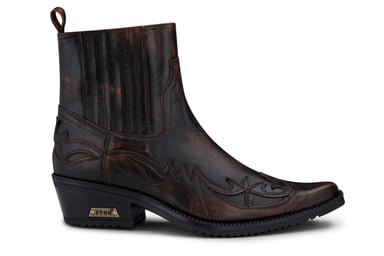 Botines de vaquero Winklepicker negros y marrones para hombre
