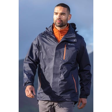 Mountain Warehouse Mens Bracken Extreme 3 in 1 Waterproof Jacket (Dark Blue)