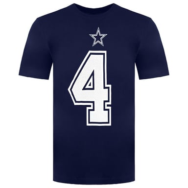 Camiseta azul marino para hombre NFL Dallas Cowboys 4 Dak Prescott de Nike