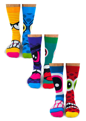 UNITED ODD SOCKS - Pack de 6 calcetines para hombre Stress Heads Funky Odd Socks en caja de regalo - The Stress Heads