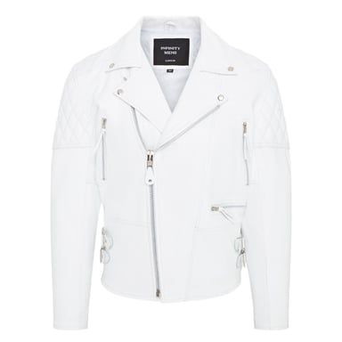 Chaqueta de motociclista Brando de piel de vaca para hombre - Garland
