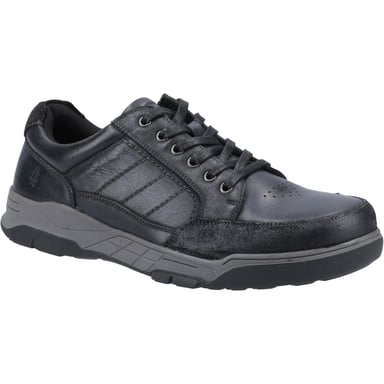Hush Puppies Mens Finley Leather Shoes (Black)