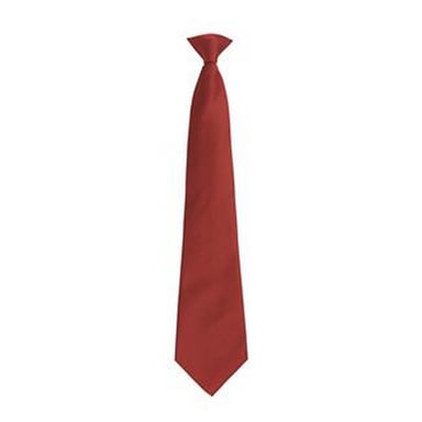 Premier Mens Fashion ”Colours” Work Clip On Tie (Burgundy)