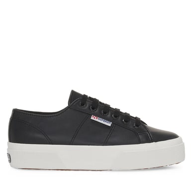 Superga Womens/Ladies 2740 Nappa Leather Platform Trainers (Black/Avorio)