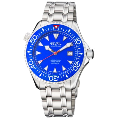 Gevril Hudson Yards 48801 Reloj automático suizo de 3 manecillas, Sellita SW200 con fecha luminosa y acero inoxidable para hombre