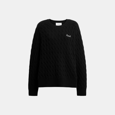 Crewneck Cable Knit Sweater