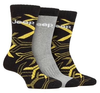 Calcetines de Camuflaje, Calcetines de Camuflaje de Algodón Reciclado - Negro / Amarillo