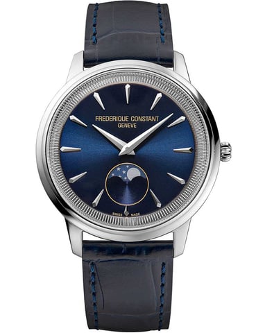 Frédérique Constant Moneta Moonphase Unisex's Blue Watch FC-206N3S6
