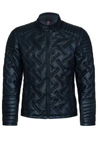 Chaqueta de Motero de Cuero Negro para Hombre - Manaus