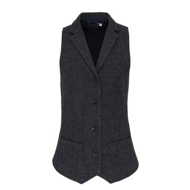 Premier Womens/Ladies Herringbone Waistcoat (Dark Grey)