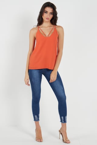 Top camisola liso con tiras