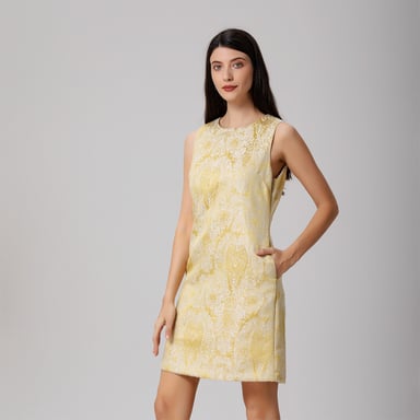 Brocade minimalist mini dress