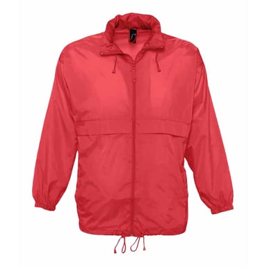 SOLS Unisex Surf Windbreaker Lightweight Jacket (Red)
