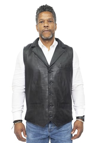 Chaleco clásico elegante de cuero para hombre - Bristol