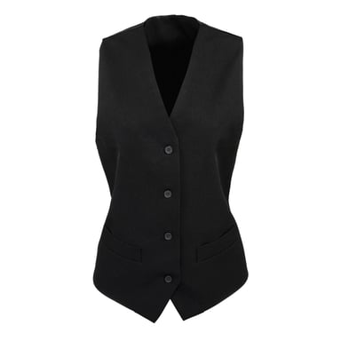 Premier Womens/Ladies Lined Waistcoat (Black)