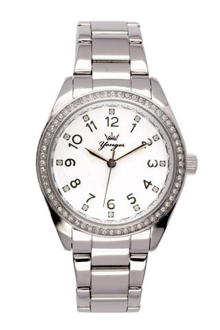 Yonger and Bresson: reloj plateado de acero inoxidable con esfera blanca
