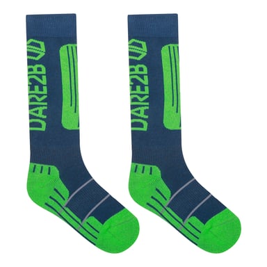 Dare 2B Childrens/Kids Technical Ski Socks (Moonlight Denim/Green Flash)