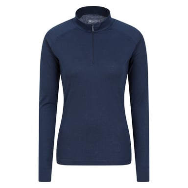 Mountain Warehouse Womens/Ladies Talus Zip Neck Long-Sleeved Thermal Top (Navy)