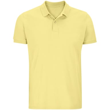 SOLS Mens Planet Piqué Organic Polo Shirt (Light Yellow)
